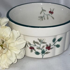 Pfaltzgraff Winterberry Dip Bowl Prato pequeno de Natal Holly Berry