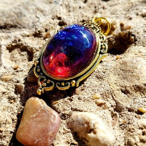 Red Mexican Fire Opal Simulated Victorian Antique Gold Necklace Cameo Scroll