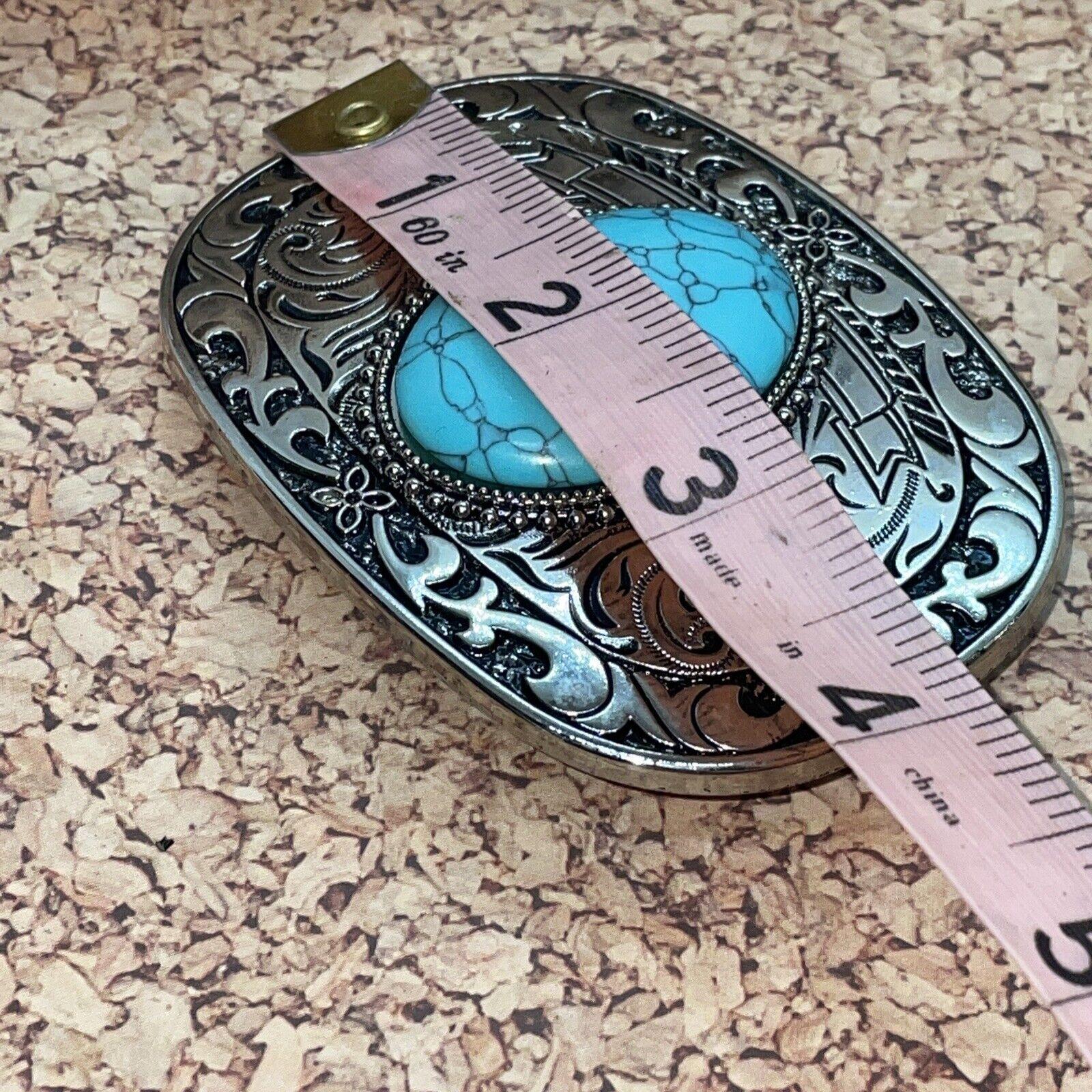 Turquoise Large Stone Silver Western Southwest Mens Womens Unisex