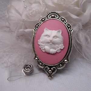 Roze Witte Cameo Fancy Poot Hond Kat Badge Reel Intrekbare ID-kaart Bril Houder Leraar Verpleegkundige