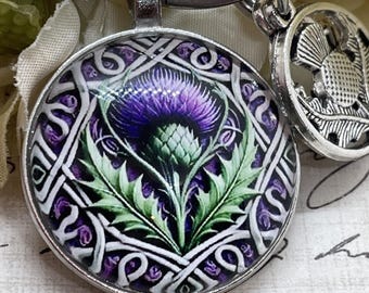 Scottish Thistle Keychain Key Claddagh Heart Gift Box Necklace Irish Crown New Valentines day gift