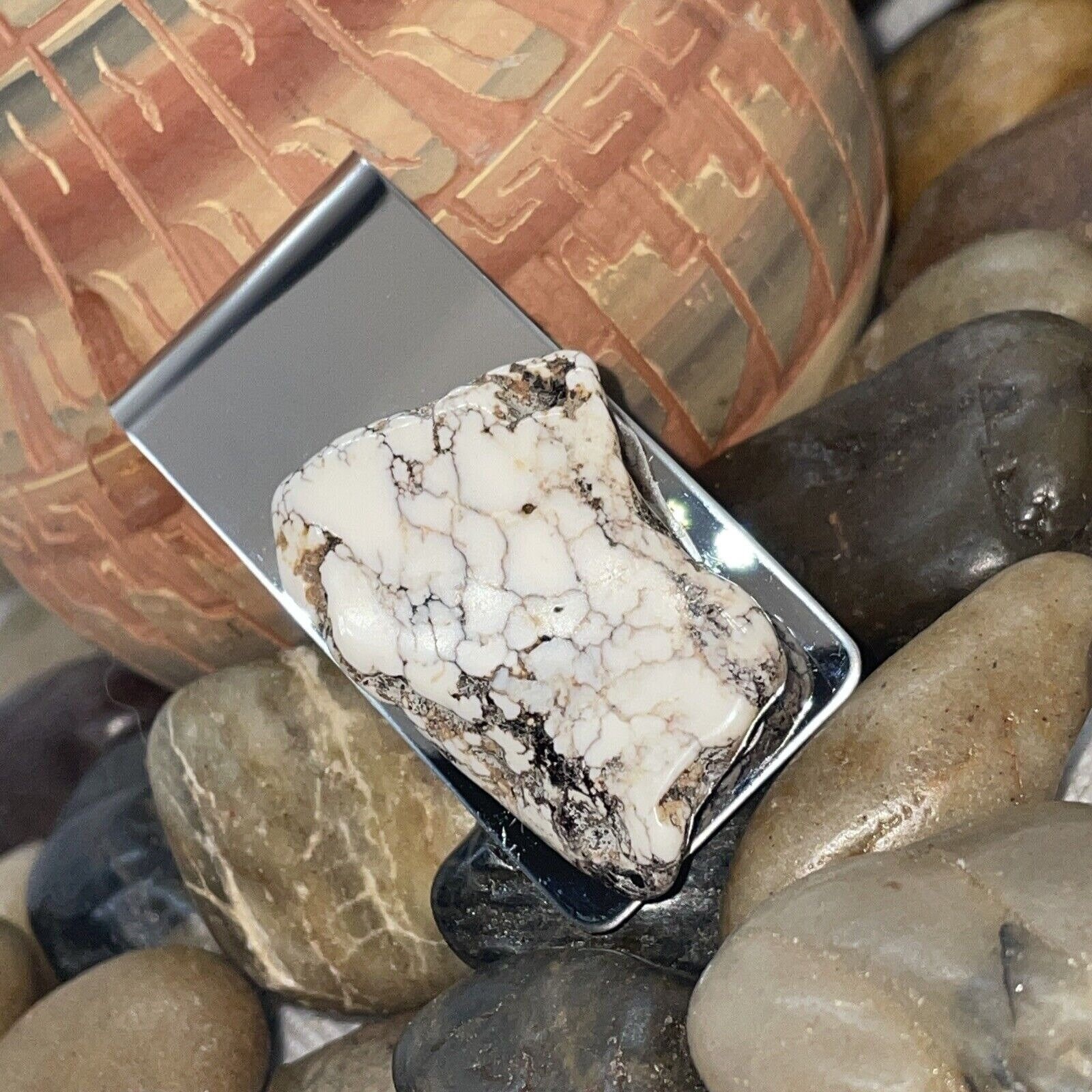 Turquoise Buffalo One Of A Kind Money Clip Stainless Steel UNIQUE Turquoise