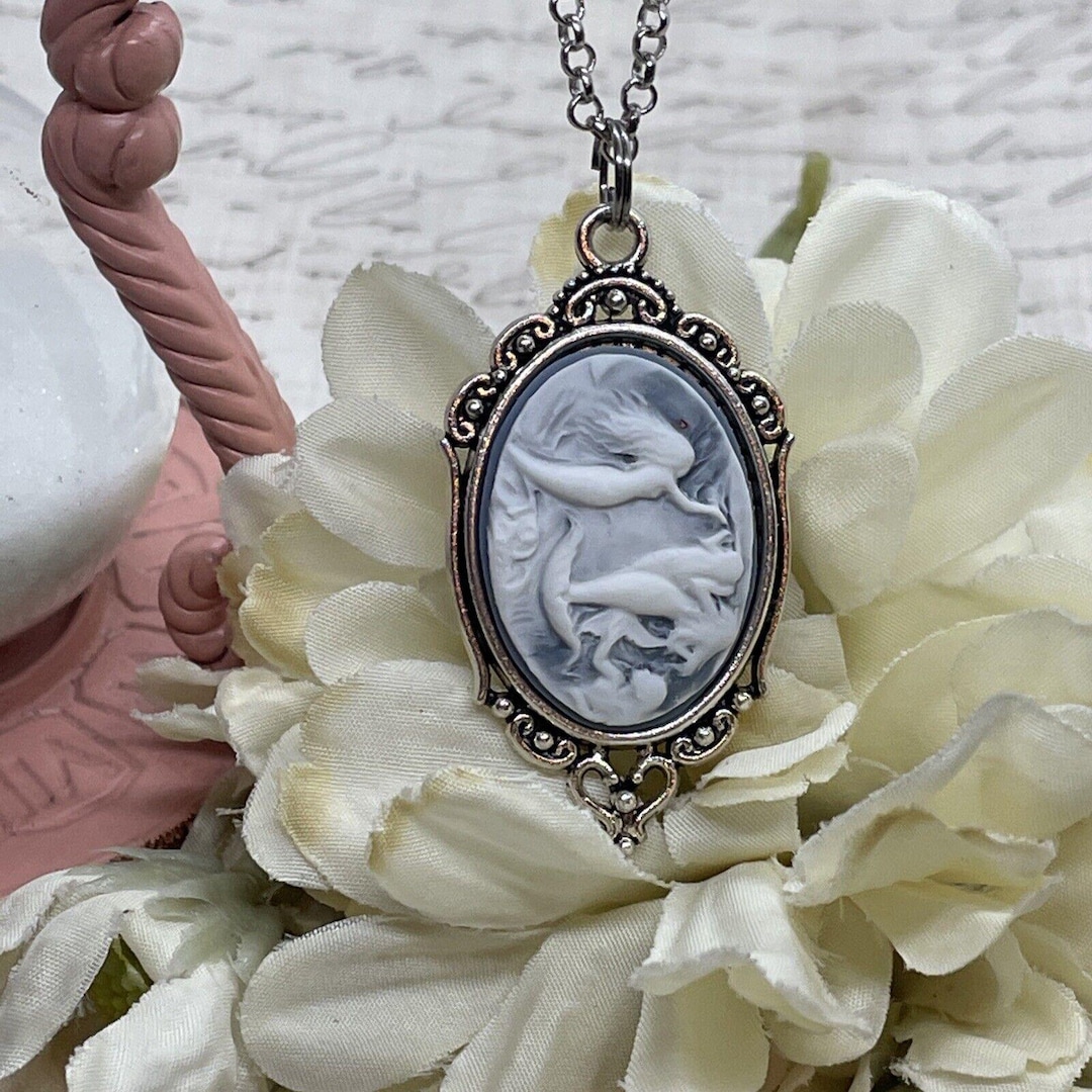Mermaid Beach Pool Jewelry Cruise Cameo Necklace Wedding Party