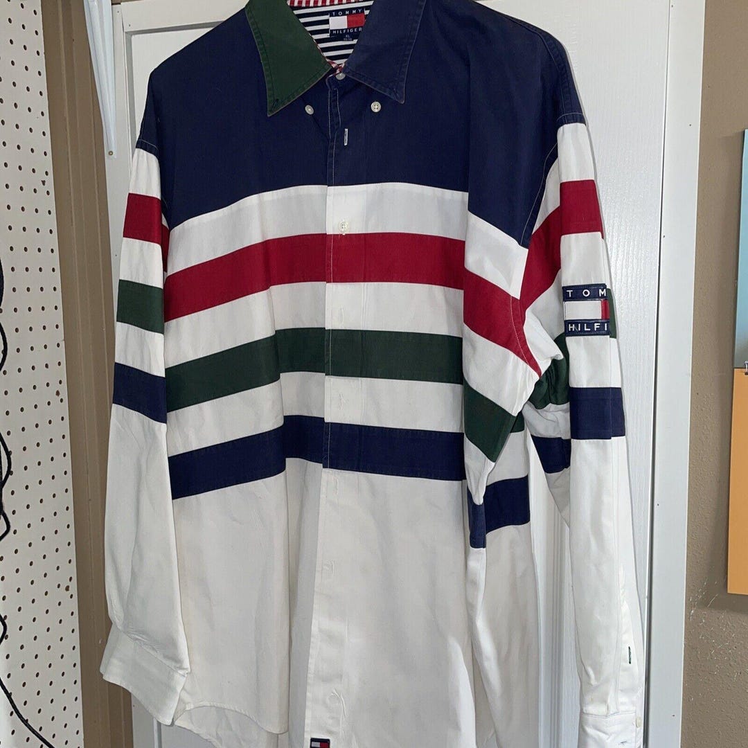 Vintage tommy hilfiger button up discount