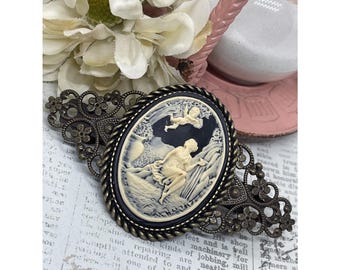 Cupid Angel Peach + Ivory Cameo Butterfly Fairy Love Butterflies