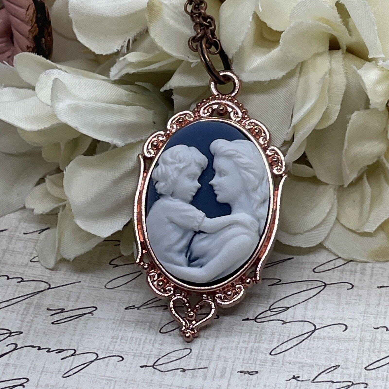 Rose Gold Blue Mom Heart Wedding Party Jewelry White Mother's Day…