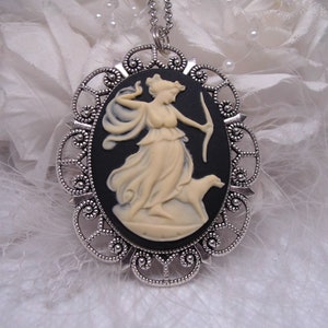 Artemis Afrodita renacimiento diosa griega dios carro caballo Cameo collar colgante Vintage estilo victoriano Cameo bufanda bolso encanto