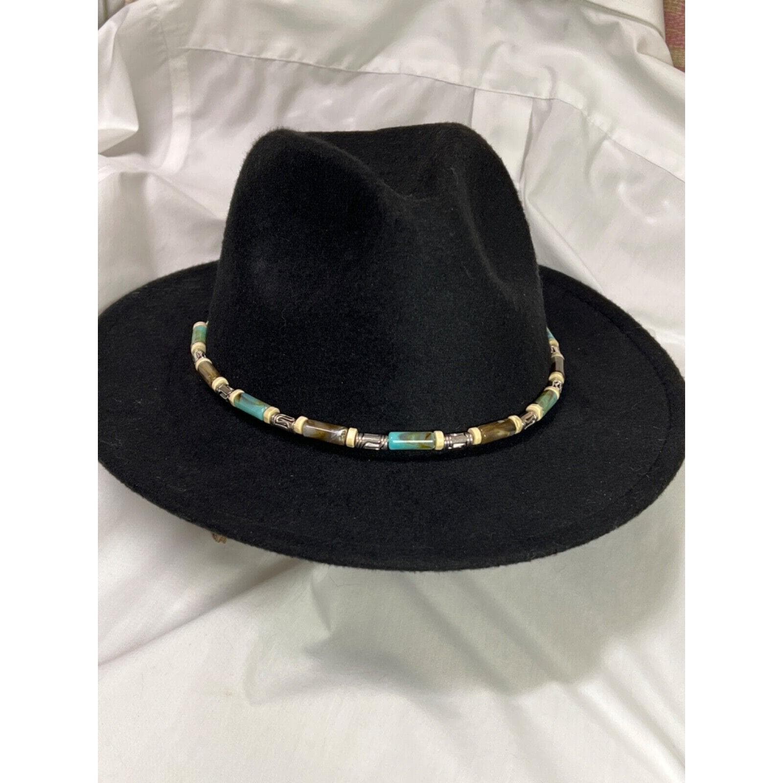 8564 Turquoise, Brown And Black Western Style Hat Band, Cowboy Hatband, Turquoise Hat Band – Wild Knox main image 3