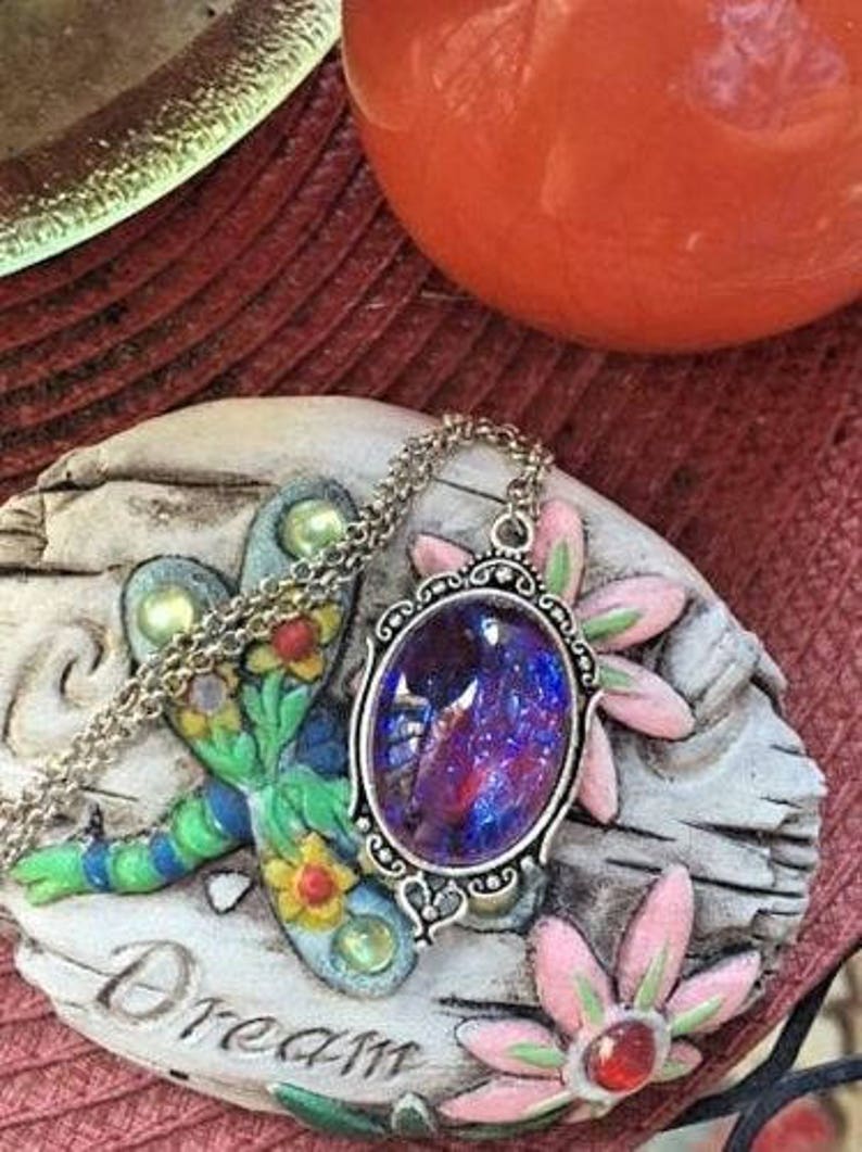 Large Mexican Fire Opal Dragons Breath Set in Silver Necklace - Etsy