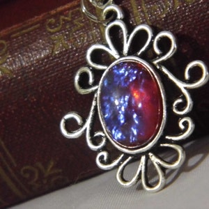 Mexican Glass Fire Opal glass art Mythical Heirloom Dragons breath Necklace