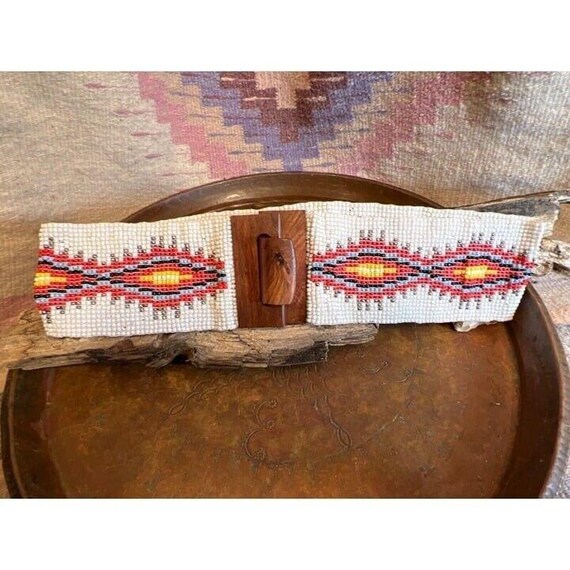 Southwest Western Wear White Sun Beaded Seed Bead Stretch  display picture 3
