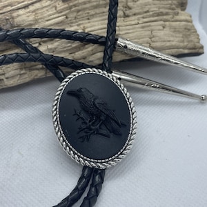Steampunk Gothic Raven Black Crow Bolo Lariat Tie Y Necklace Southwestern RANCH