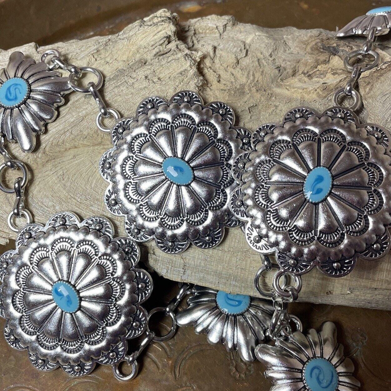 Spring Boho Christmas Gift Southwest Silver Chain Belt 