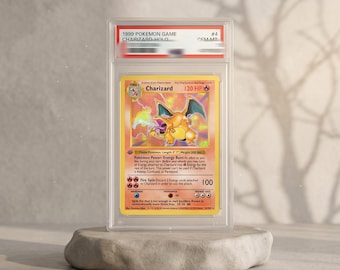 1999 Base Set Charizard 1st Edition Shadowless Holo PROXY Card Slab PSA 10 Replica Decorative Copy Graded Collectible