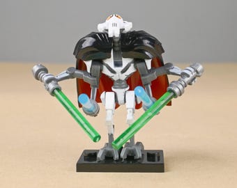 Minifigura del General Grievous con capa y extremidades cibernéticas, juguete de construcción del Comandante Separatista, regalo de cumpleaños único para hijo o nieto.