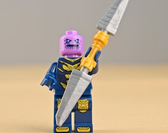 Thanos Minifigure Mad Titan Dual Battle Axe, Cosmic Conqueror Building Toy, Desk Decor