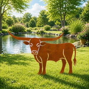 Texas Longhorn Statue - Etsy