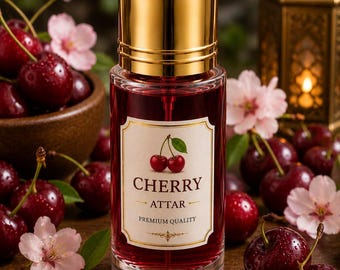Olio profumato Cherry Attar: fragranza floreale fruttata senza alcol, roll-on unisex
