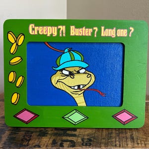 acrylic painting with matching wood frame Sir Hiss snake Disney Robin Hood