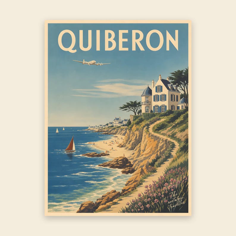 QUIBERON Bretagne Kunstdruck | Vintage Frankreich | Retro Wandbild Bild 1