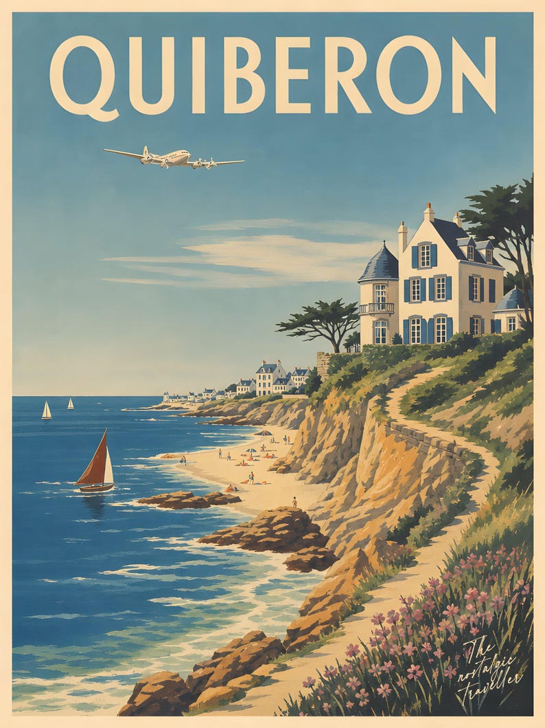 QUIBERON Bretagne Kunstdruck | Vintage Frankreich | Retro Wandbild Bild 4