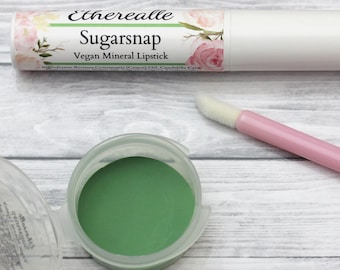 Green Lipstick - "Sugarsnap" (bright green lipstick - vegan) natural opaque mineral lipstick