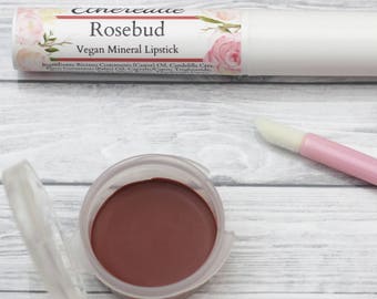 Sheer Red Lipstick - "Rosebud" vegan and natural mineral makeup