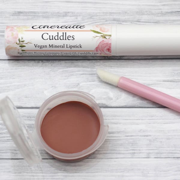 Light Peach Nude Lipstick - "Cuddles" - vegan sheer lipstick