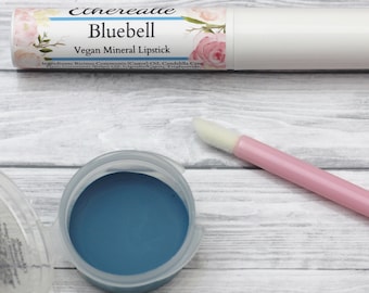 Blauer Lippenstift - "Bluebell" (hellblauer Lippenstift - vegan) natürliche Lippentönung, Balsam, Lippenfarbe undurchsichtiger mineralischer Lippenstift ."