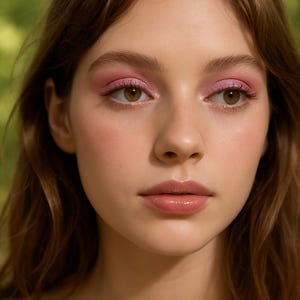 Rose with Pink and Turquoise Shimmer Eyeshadow - &quot;Pixie&quot; - Vegan Mineral Makeup