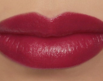 Vegan Lipstick - "Geranium" bright berry pink natural mineral lipstick