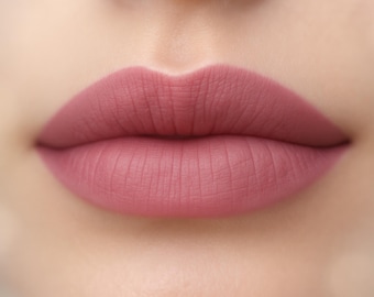 Matte Lipstick - "Phlox" mauve pink vegan lipstick with organic natural ingredients