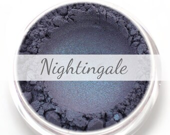 Indigo with Turquoise Duochrome Eyeshadow Sample - "Nightingale" - Vegan Mineral Makeup