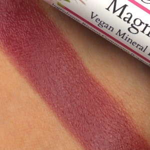 Sample Vegan Mineral Lipstick Magnolia dark raspberry pink color all natural makeup image 3