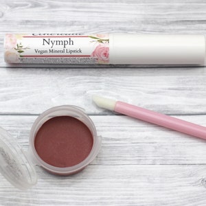 Rose Lipstick Nymph natural sheer burgundy mineral lip color vegan image 2