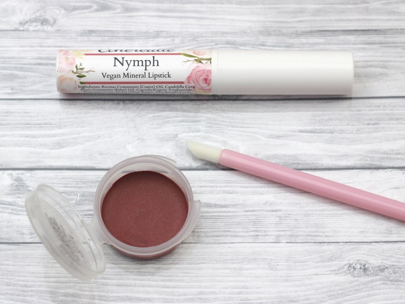 Rose Lipstick Nymph natural sheer burgundy mineral lip color vegan image 2