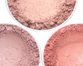 Vegan Mineral Blush Set: Light Pink & Plum Tones