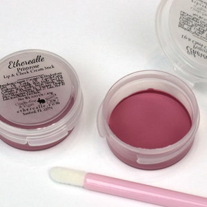 Sample Vegan Lip & Cheek Cream Primrose rose pink lipstick / cream blush image 4