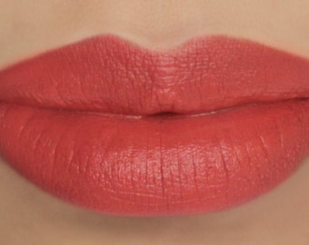 Vegan Cream Blush and Lip Color Stick - "Balefire" (bright orange coral lipstick / cream blush)