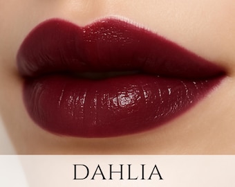 Vegan Lipstick Sample - "Dahlia" (dark burgundy red lipstick) mineral makeup