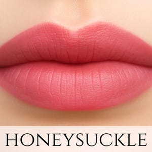 Matte Lipstick Sample - &quot;Honeysuckle&quot; coral pink vegan lipstick with organic natural ingredients