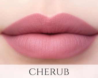 Vegan Matte Lipstick Sample - "Cherub" light mauve pink natural lipstick