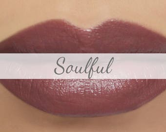 Vegan Lipstick Sample - "Soulful" brown purple mauve mineral makeup