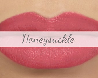 Matte Lipstick Sample - "Honeysuckle" coral pink vegan lipstick with organic natural ingredients