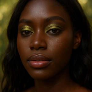 Black with Gold Shimmer Eyeshadow - &quot;Goldmine&quot; - Vegan Mineral Eye shadow