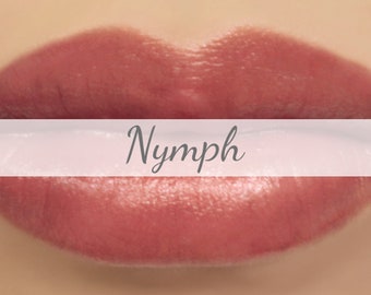 Rose Lipstick - "Nymph" natural sheer burgundy mineral lip color - vegan