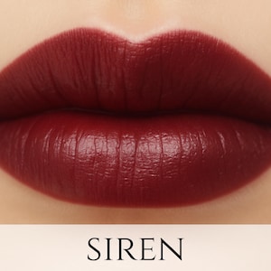 Vegan Lipstick Sample: Siren - Deep Oxblood Red Lip Tint