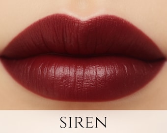 Vegan Lipstick Sample: Siren - Deep Oxblood Red Lip Tint