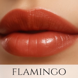 Vegan Mineral Lipstick Sample - &quot;Flamingo&quot; (semi-sheer coral color) lip tint, balm, lip colour