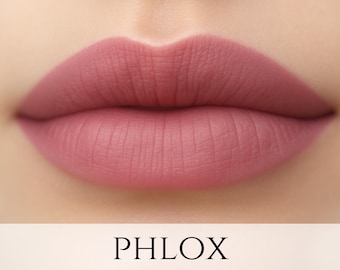 Matte Lipstick Sample - "Phlox" mauve pink vegan lipstick with organic natural ingredients
